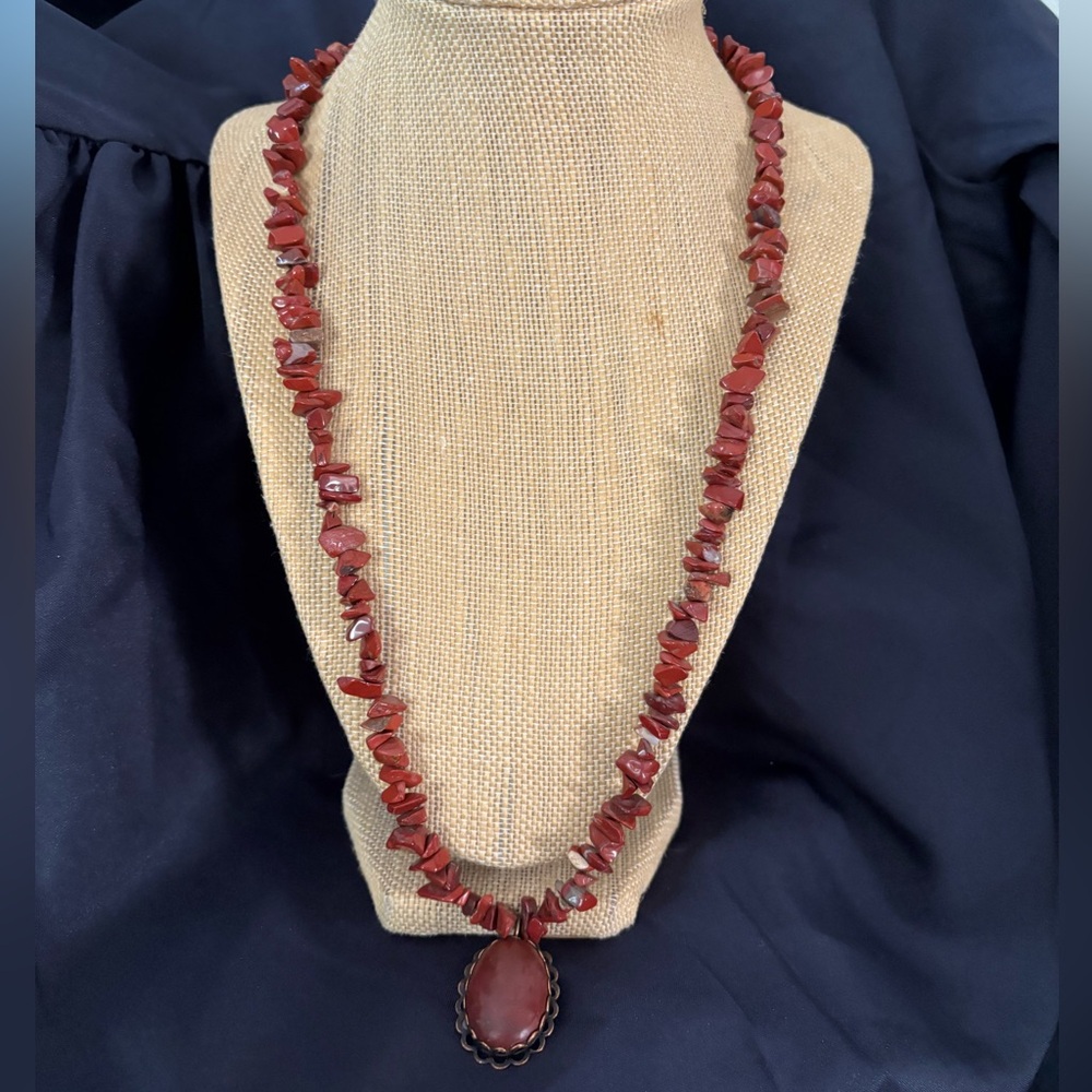 Jasper Chips with Broach Necklace
